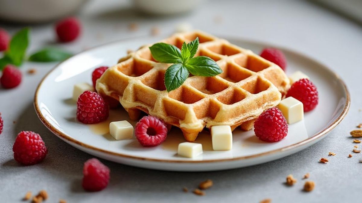 Les gaufres au chocolat blanc, framboise et basilic pour une exp&eacute;rience gourmande &agrave; partager