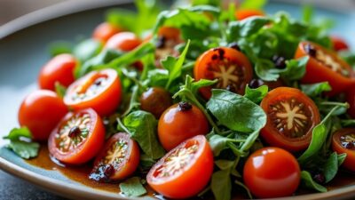 Ces accompagnements vari&eacute;s et pleins de fra&icirc;cheur pour un carpaccio de b&oelig;uf aussi beau que bon