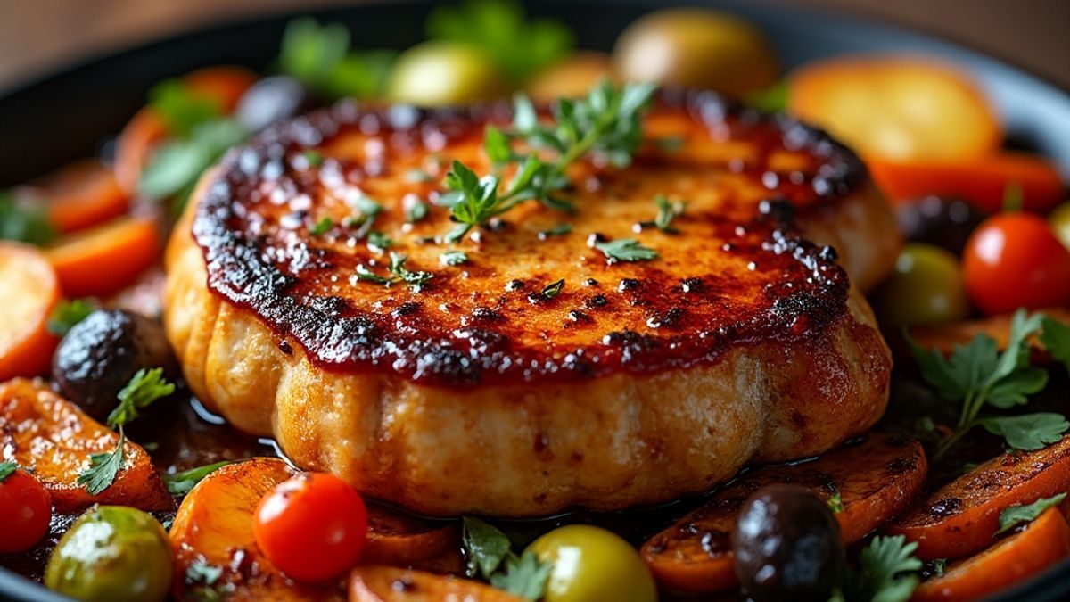 La c&ocirc;te de porc au four, recette facile et cuisson parfaite pour r&eacute;galer toute la famille sans stress
