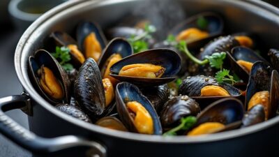 Les moules &agrave; la cr&egrave;me au vin blanc, une recette facile et rapide qui change des habitudes