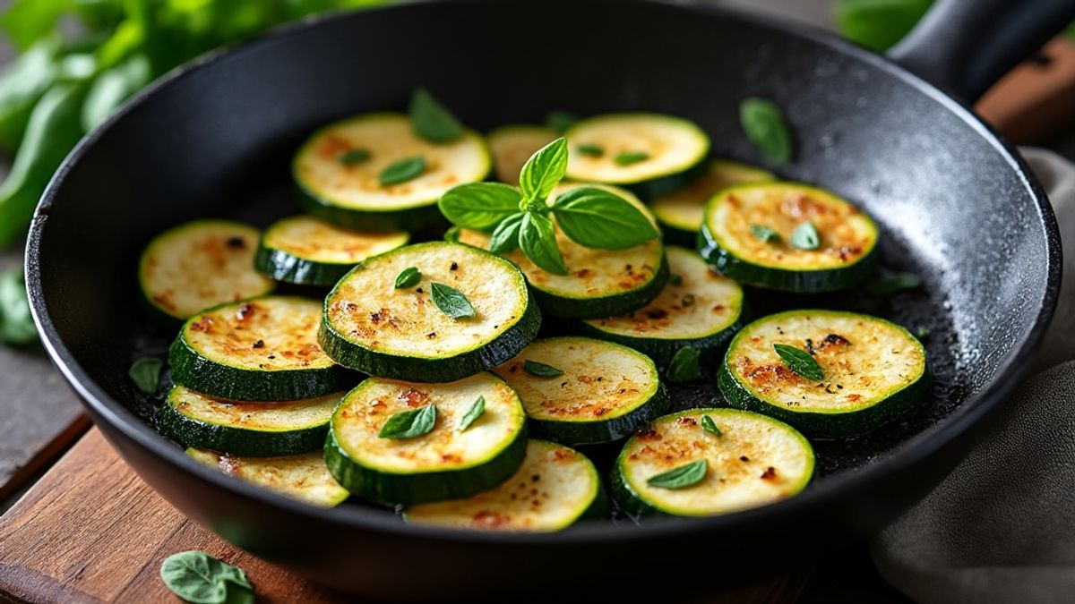 Les secrets de cuisson pour des tranches de courgettes &agrave; la po&ecirc;le croustillantes et dor&eacute;es que vous voudrez refaire
