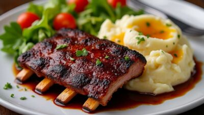 Les travers de porc tendres et fondants gr&acirc;ce &agrave; une cuisson lente au four qui fait toute la diff&eacute;rence