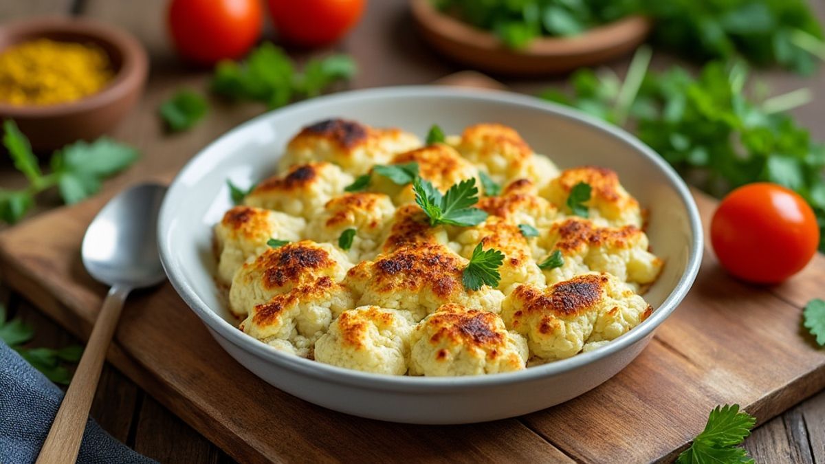 Profiter d&rsquo;un gratin de chou-fleur l&eacute;ger sans b&eacute;chamel pour varier vos repas avec plaisir et l&eacute;g&egrave;ret&eacute;