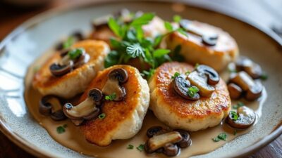 Les recettes faciles et rapides pour un chapon en morceaux &agrave; la cr&egrave;me et champignons qui s&eacute;duit tous les palais