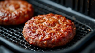 Les techniques essentielles pour un steak hach&eacute; surgel&eacute; au air fryer pr&ecirc;t en quelques minutes et savoureux